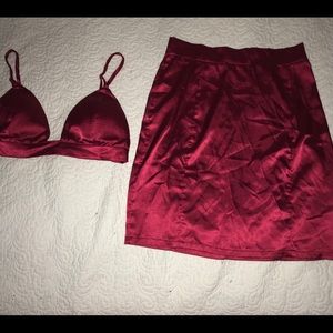 Two piece red bralet